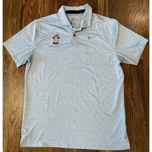 Indy 500 Racing Golf Polo Men's Medium Light Blue Embroidered Logo Nike